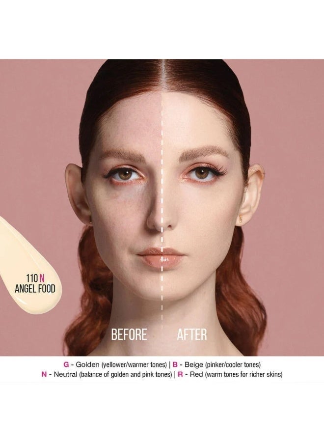 Huda Full Coverage Faux Filter Liquid Foundation 110N Angel Food + Gifts - Image 2